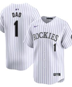 Colorado Rockies Nike #1 Dad Home Limited Jersey - White