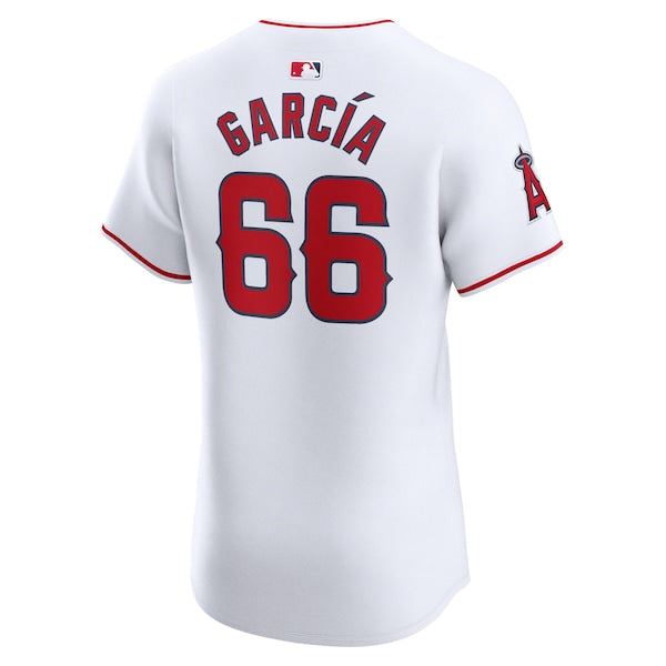 Luis Garcia Los Angeles Angels Nike Home Elite Player Jersey - White - Image 3