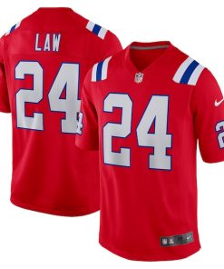 Alternative view of Ty Law New England Patriots Nike Retired Player Alternate Game Jersey - Red/Navy