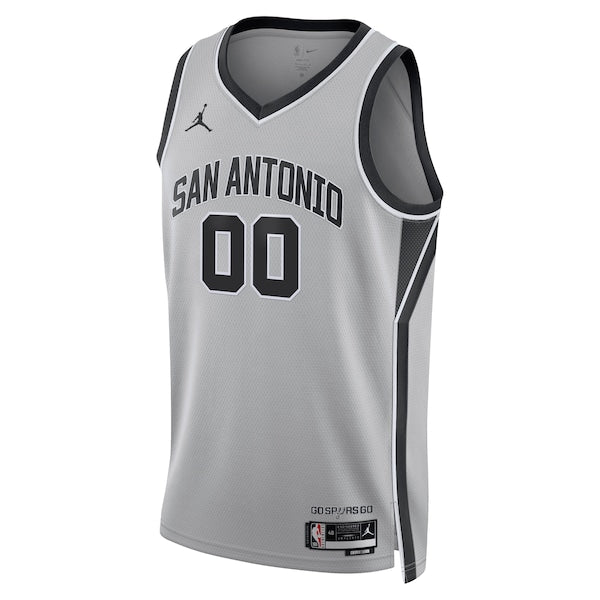 San Antonio Spurs Jordan Brand Unisex Swingman Custom Jersey - Statement Edition - Silver - Image 2