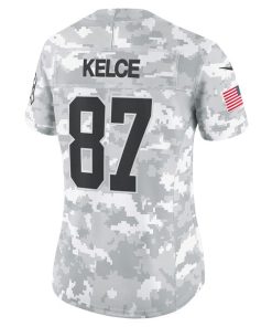 Alternative view of Travis Kelce Kansas City Chiefs Nike Women's 2024 Salute to Service Limited Jersey - Arctic Camo