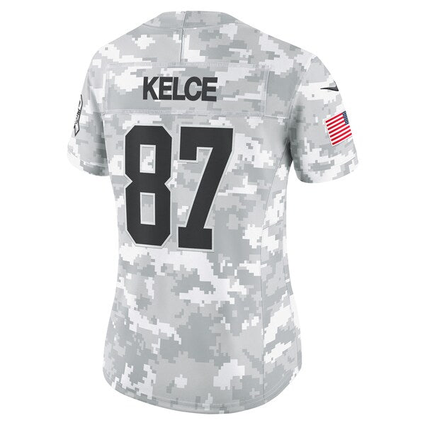 Travis Kelce Kansas City Chiefs Nike Women's 2024 Salute to Service Limited Jersey - Arctic Camo - Image 3