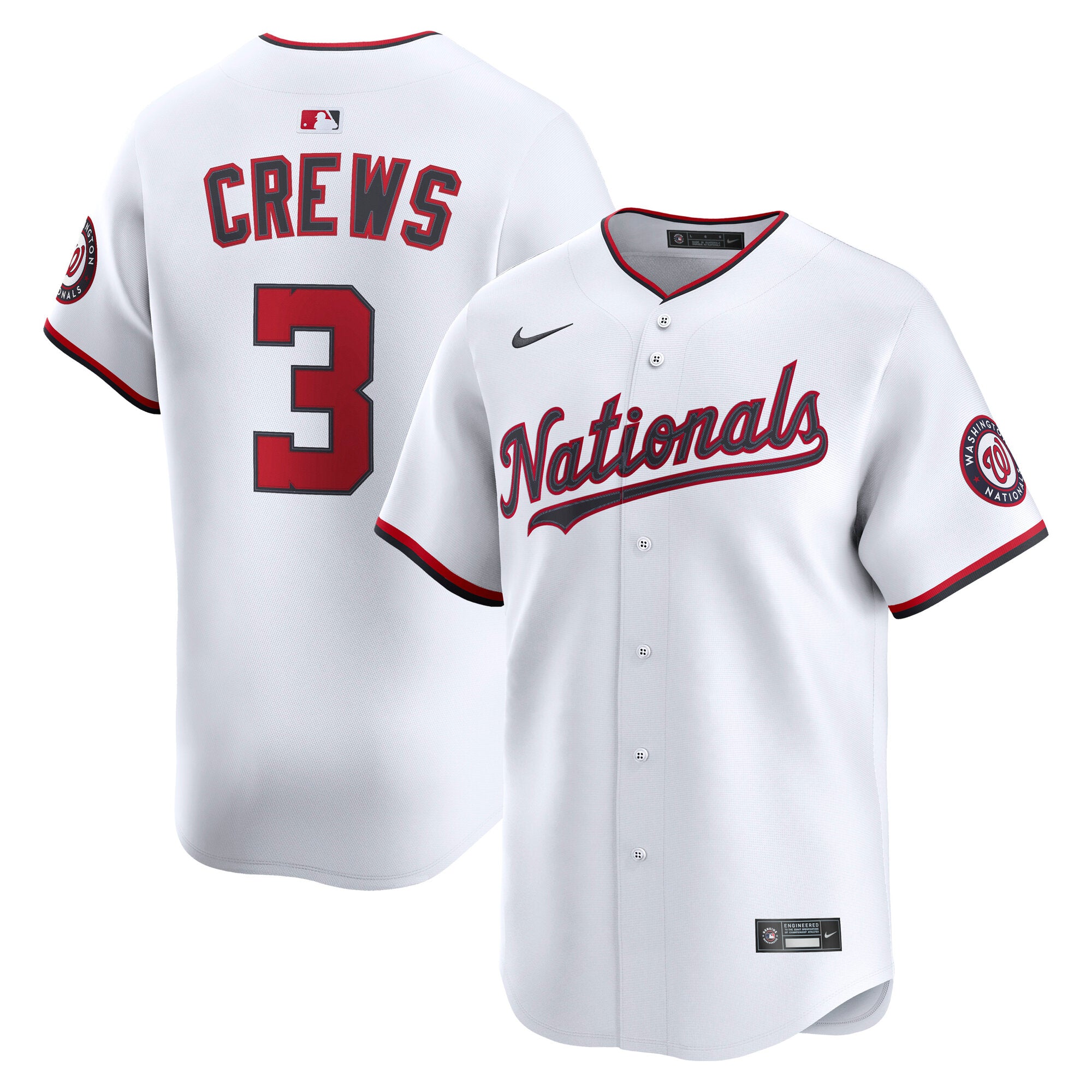 Dylan Crews Washington Nationals Nike Alternate Limited Jersey - Navy/White - Image 6