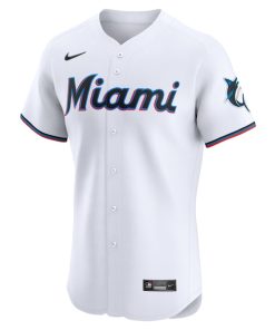 Alternative view of Miami Marlins Nike Home Elite Jersey - White