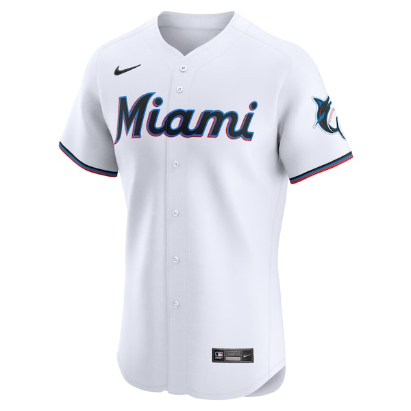Miami Marlins Nike Home Elite Jersey - White - Image 2