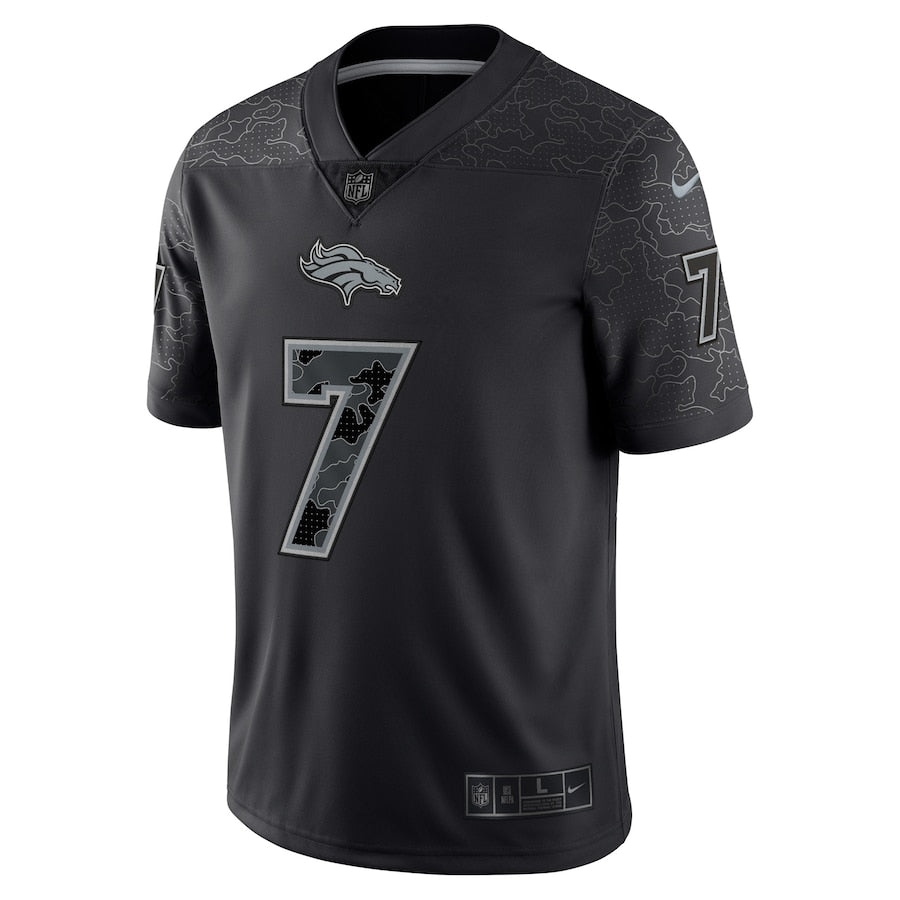 John Elway Denver Broncos Nike RFLCTV Limited Jersey - Black - Image 2