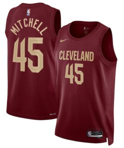 Alternative view of Donovan Mitchell Cleveland Cavaliers Nike Unisex Swingman Jersey - Icon Edition - Wine/White