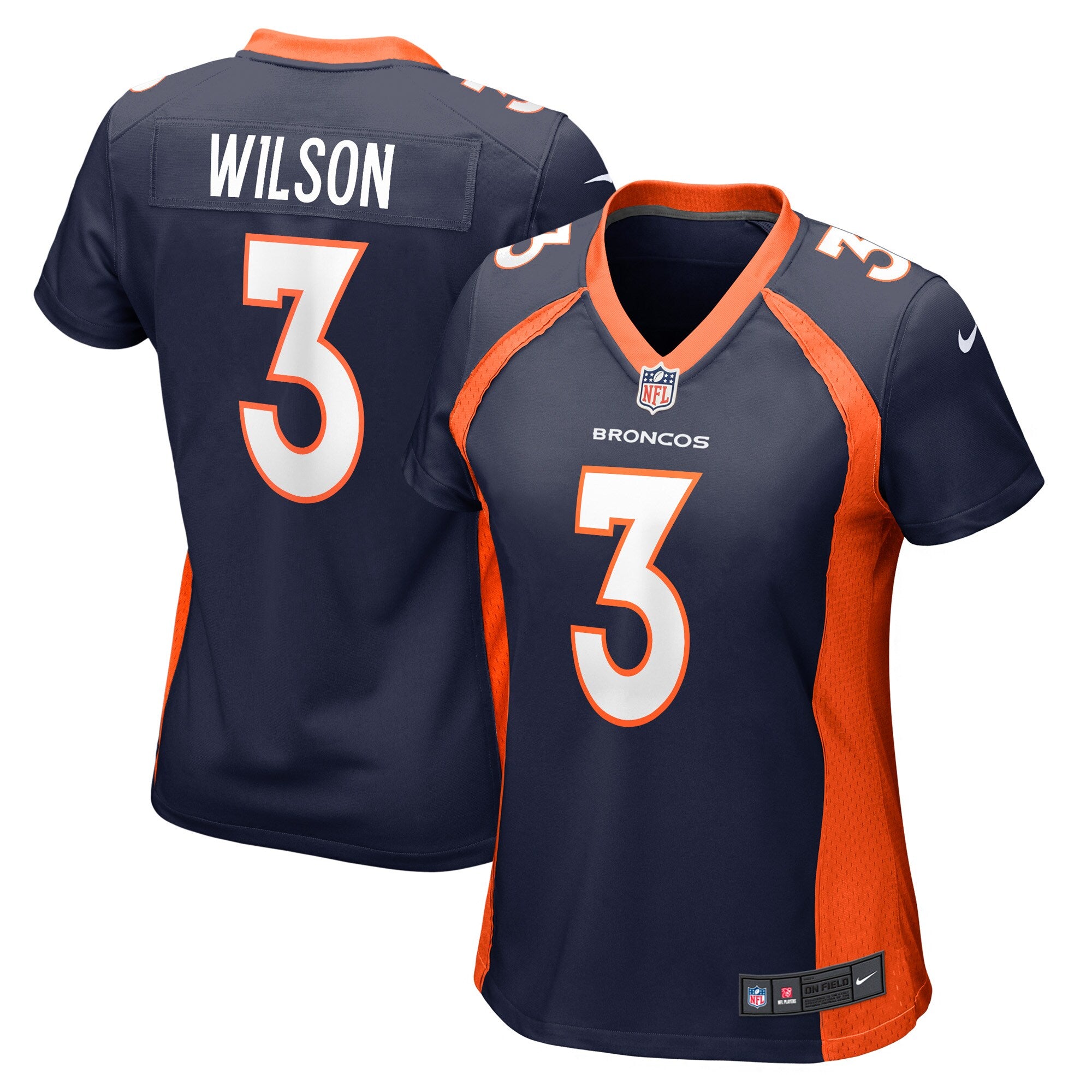Russell Wilson Denver Broncos Nike Women's Player Jersey - Orange/Navy - Image 6