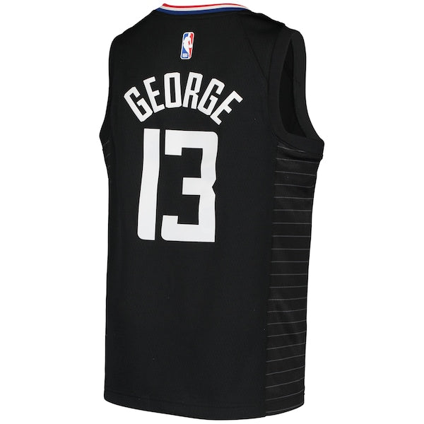 Paul George LA Clippers Jordan Brand Youth 2020/21 Swingman Player Jersey - Black - Statement Edition - Image 3