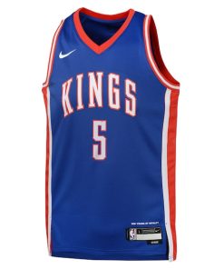 Alternative view of De'Aaron Fox Sacramento Kings Nike Youth 2024/25 Swingman Player Jersey - City Edition - Blue