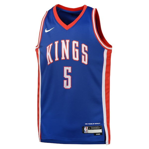 De'Aaron Fox Sacramento Kings Nike Youth 2024/25 Swingman Player Jersey - City Edition - Blue - Image 2