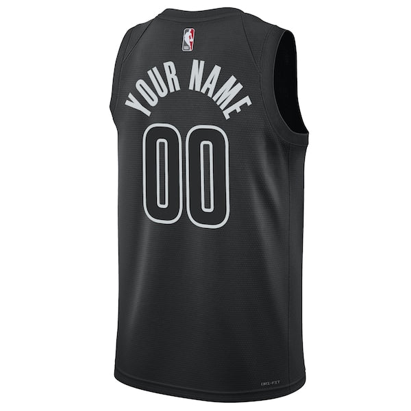 Brooklyn Nets Jordan Brand Unisex 2022/23 Swingman Custom Jersey - Statement Edition - Black - Image 3