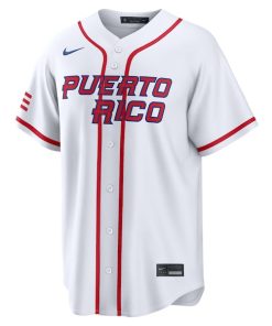 Alternative view of Edwin D¨ªaz Puerto Rico Baseball Nike 2026 World Baseball Classic Home Stadium Jersey - White