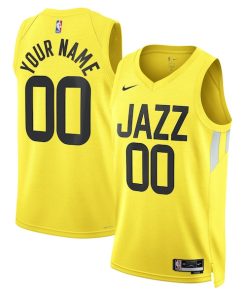 Utah Jazz Nike Unisex Swingman Custom Jersey Gold - Icon Edition