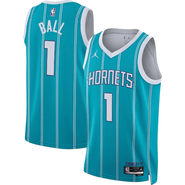 LaMelo Ball Charlotte Hornets Jordan Brand Unisex Swingman Jersey - Icon Edition - Teal/White - Image 2