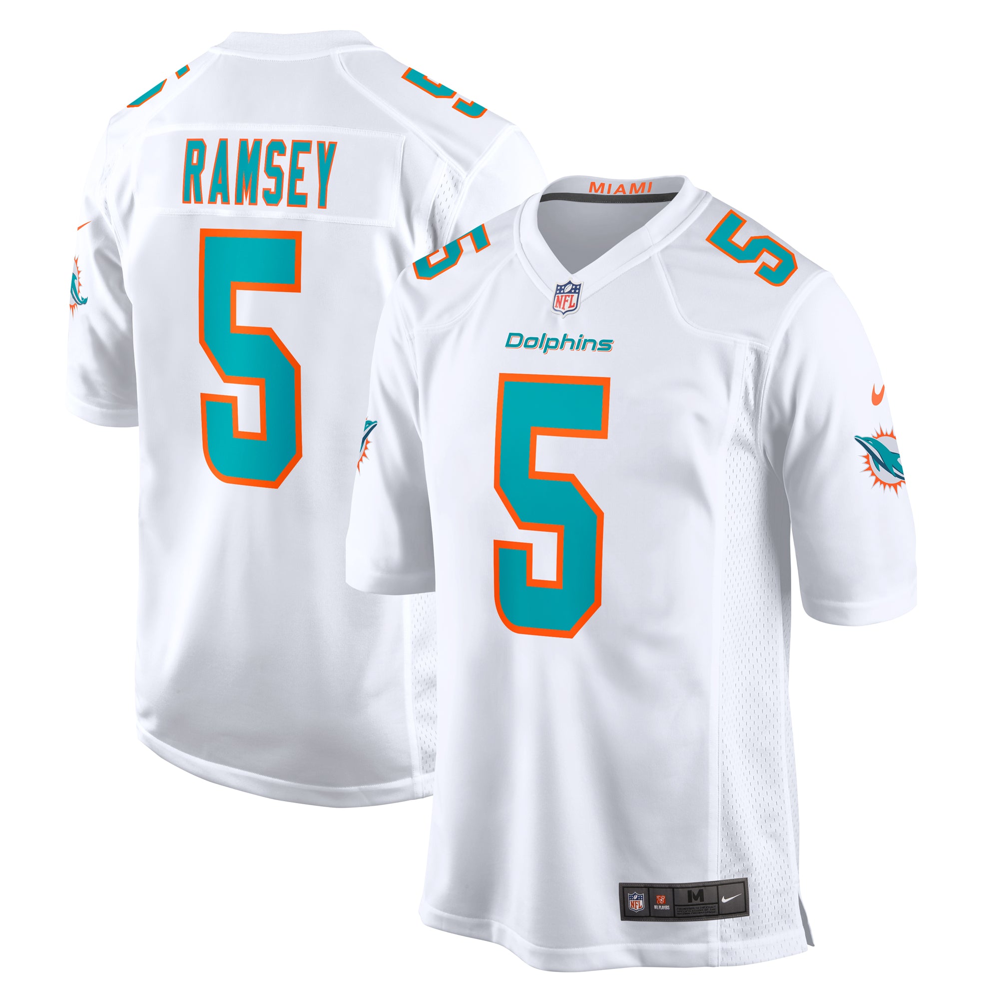 Jalen Ramsey Miami Dolphins Nike Alternate Game Jersey - Aqua/White - Image 6