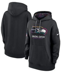Seattle Seahawks Nike Women's 2024 NFL Crucial Catch Club Pullover Hoodie - Black