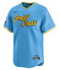 Alternative view of Milwaukee Brewers Nike City Connect Limited Jersey - Light Blue