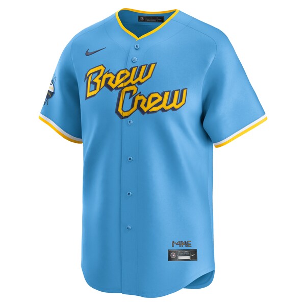 Milwaukee Brewers Nike City Connect Limited Jersey - Light Blue - Image 2