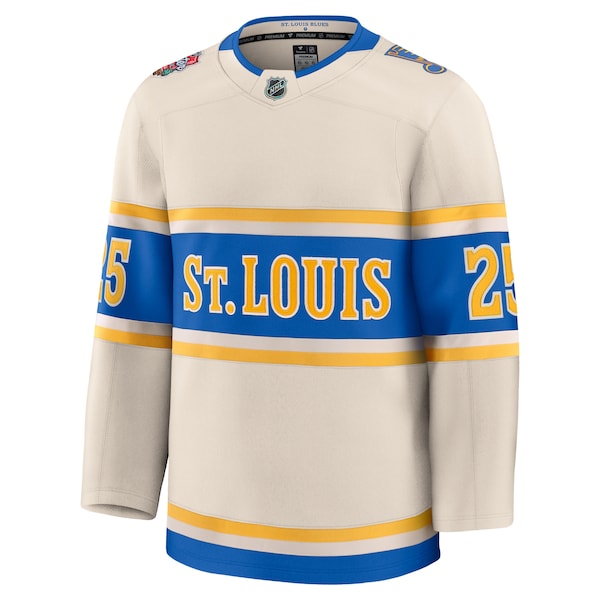 Jordan Kyrou St. Louis Blues 2025 NHL Winter Classic Premium Player Jersey - Cream - Image 2