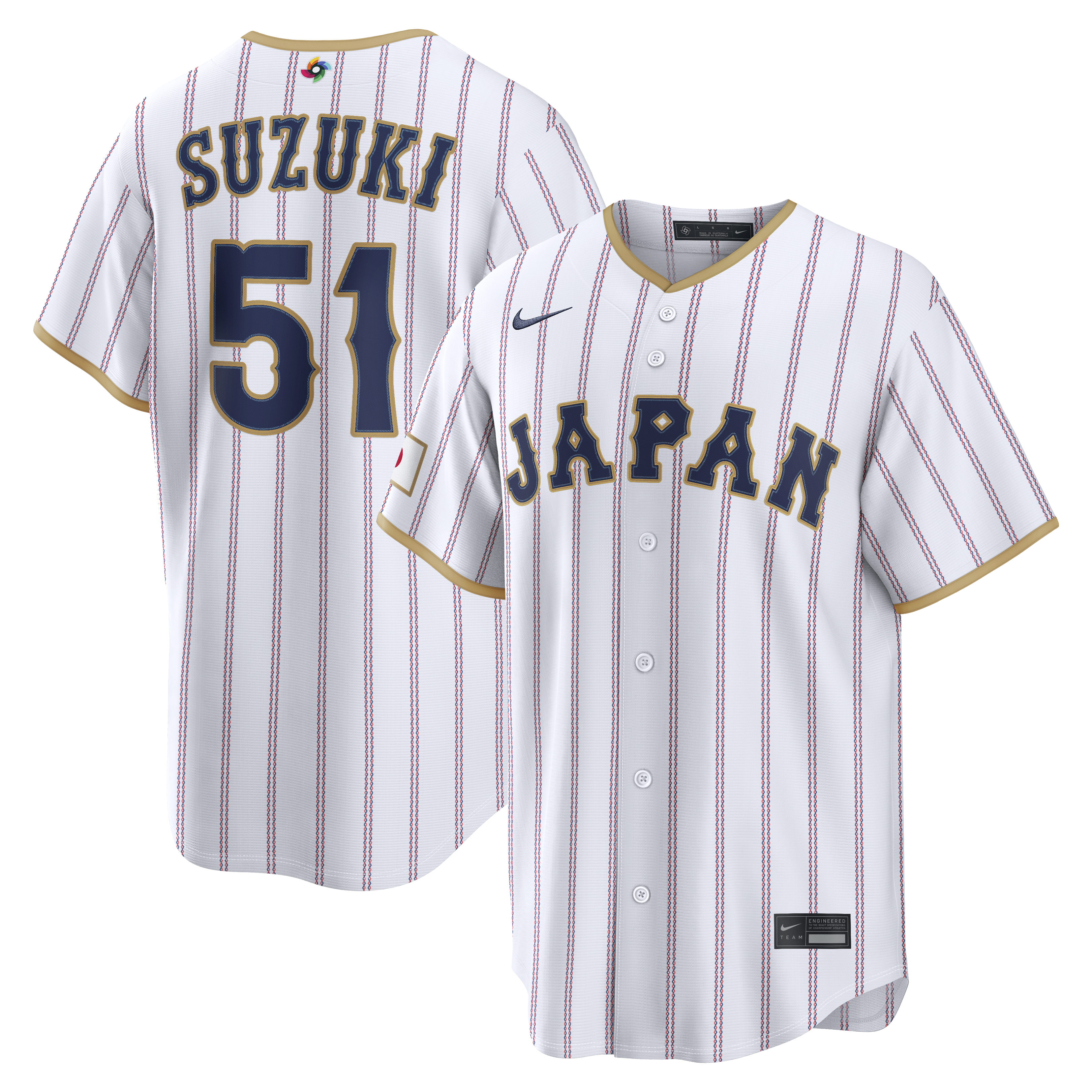 Seiya Suzuki Japan Baseball Nike 2026 World Baseball Classic Road Stadium Jersey - Navy/White - Image 5