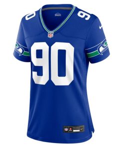 Alternative view of Jarran Reed Seattle Seahawks Nike Women's Throwback Player Game Jersey - Royal