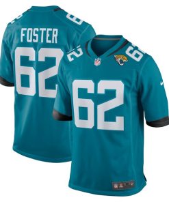 Alternative view of Javon Foster Jacksonville Jaguars Nike Team Game Jersey -  Teal