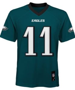 Alternative view of A.J. Brown Philadelphia Eagles Youth Replica Player Jersey - Midnight Green