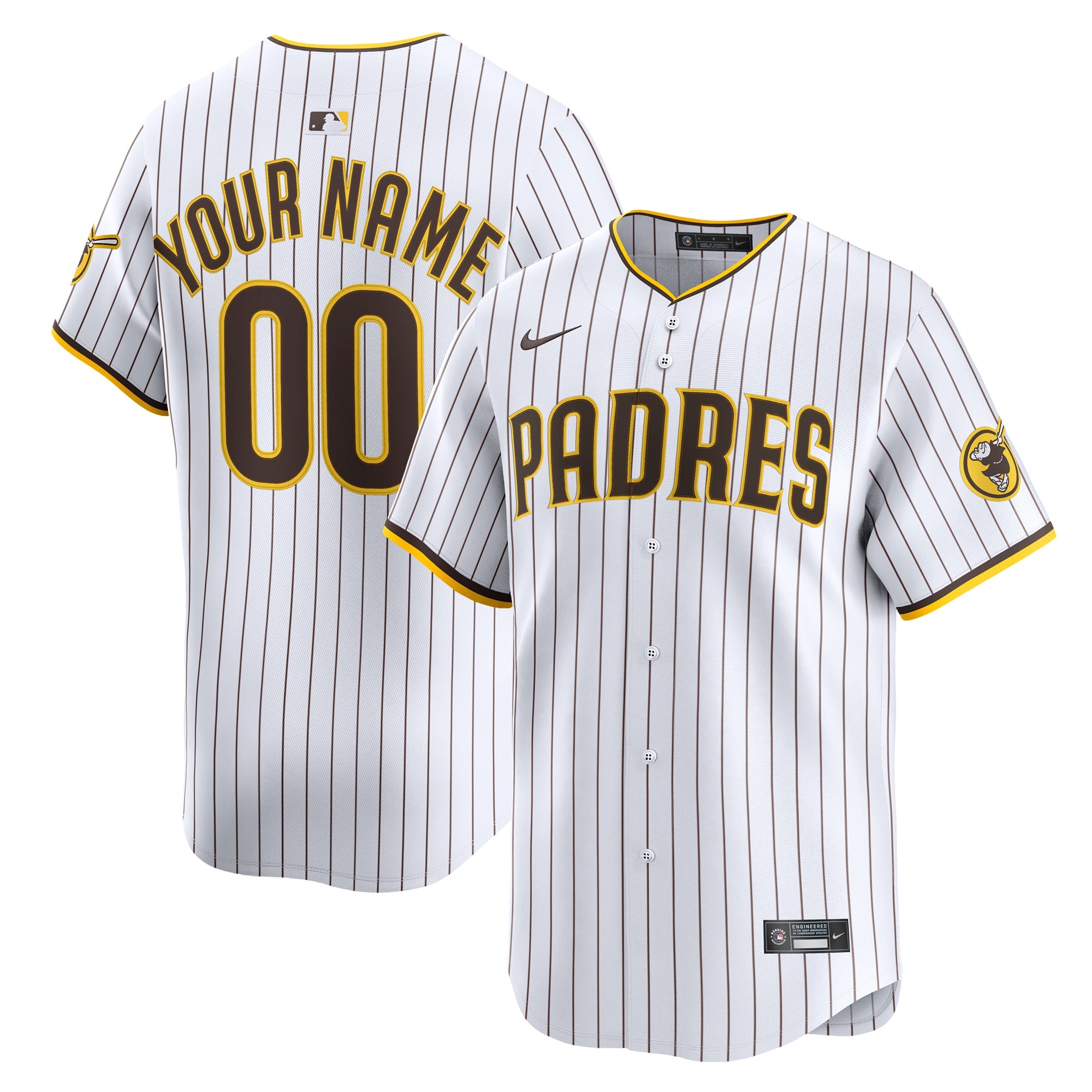 San Diego Padres Nike Alternate Limited Custom Jersey - Sand/White - Image 5