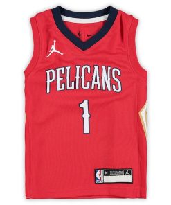 Alternative view of Zion Williamson New Orleans Pelicans Jordan Brand Preschool 2020/21 Fast Break Replica Jersey - Statement Edition - Red