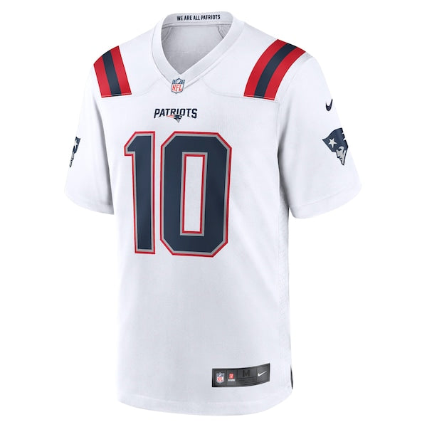 Mac Jones New England Patriots Nike Player Game Jersey - White/Navy/Red - Image 3