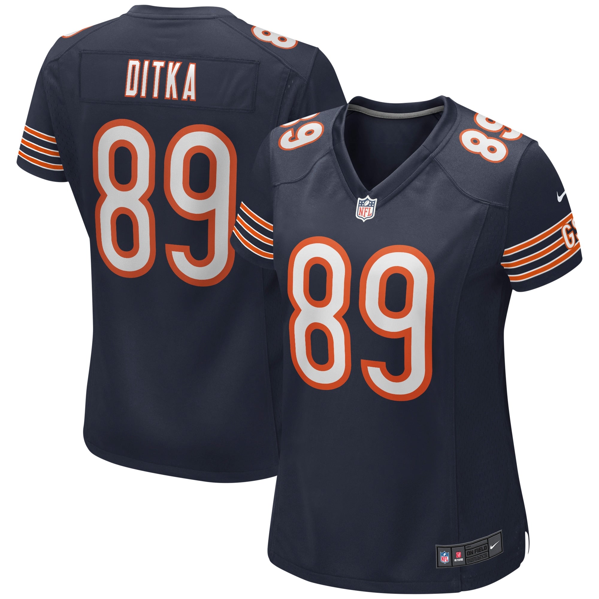 Mike Ditka Chicago Bears Nike Women's Retired Player Jersey - Orange/Navy - Image 5
