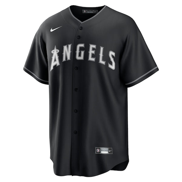 Mike Trout Los Angeles Angels Nike Lights Out Replica Player Jersey - Black - Image 2