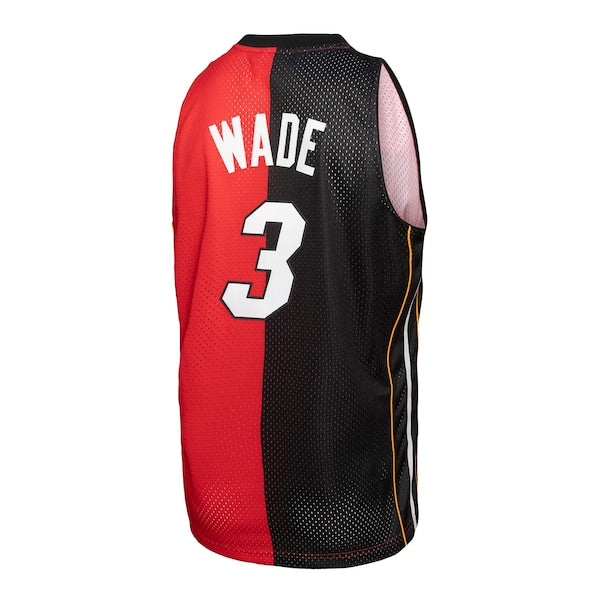 Dwyane Wade Miami Heat Hardwood Classics 2005/06 Split Swingman Jersey - Black/Red - Image 3