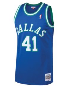 Alternative view of Dirk Nowitzki Dallas Mavericks 1998/99 Hardwood Classics Swingman Jersey - Blue