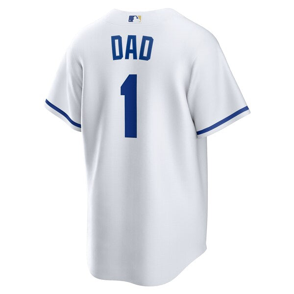Kansas City Royals Nike #1 Dad Home Replica Jersey - White - Image 3