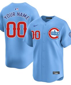 Custom Men's Chicago Cubs Nike Baby Blue 2nd Alternate Limited Jersey - Blue
