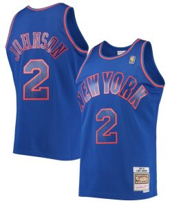 Larry Johnson New York Knicks 1996/97 Hardwood Classics Swingman Jersey - Blue