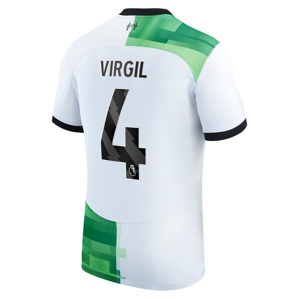 Virgil van Dijk Liverpool Nike 2023/24 Away Replica Player Jersey - White/Red - Image 4