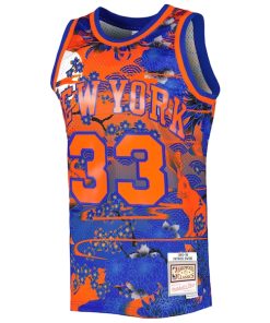 Alternative view of Patrick Ewing New York Knicks 1985/86 Hardwood Classics Lunar New Year Swingman Jersey - Blue