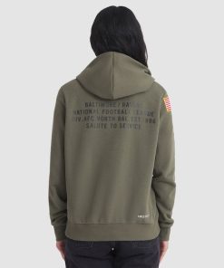 Alternative view of Baltimore Ravens Nike Women's 2025 Salute to Service Sideline Standard Issue Dri-FIT Hoodie - Olive