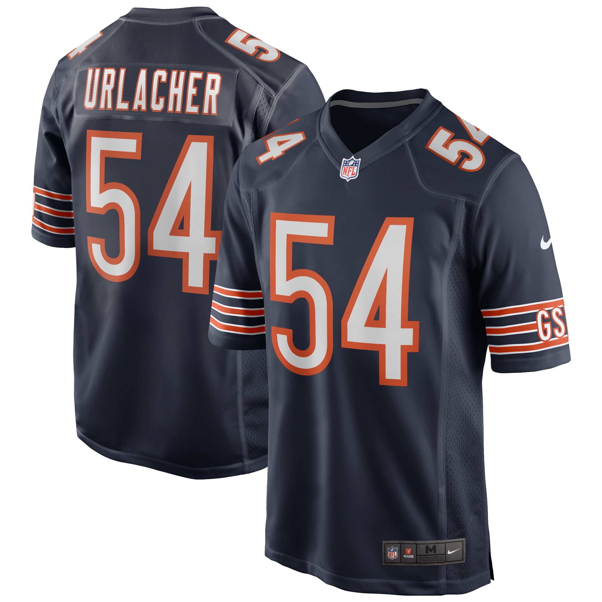 Brian Urlacher Chicago Bears Nike Retired Player Game Jersey - White/Navy/Orange - Image 5