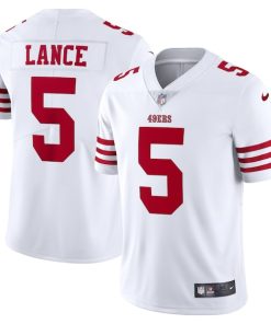 Alternative view of Trey Lance San Francisco 49ers Nike Vapor Limited Jersey - White/Red/Scarlet