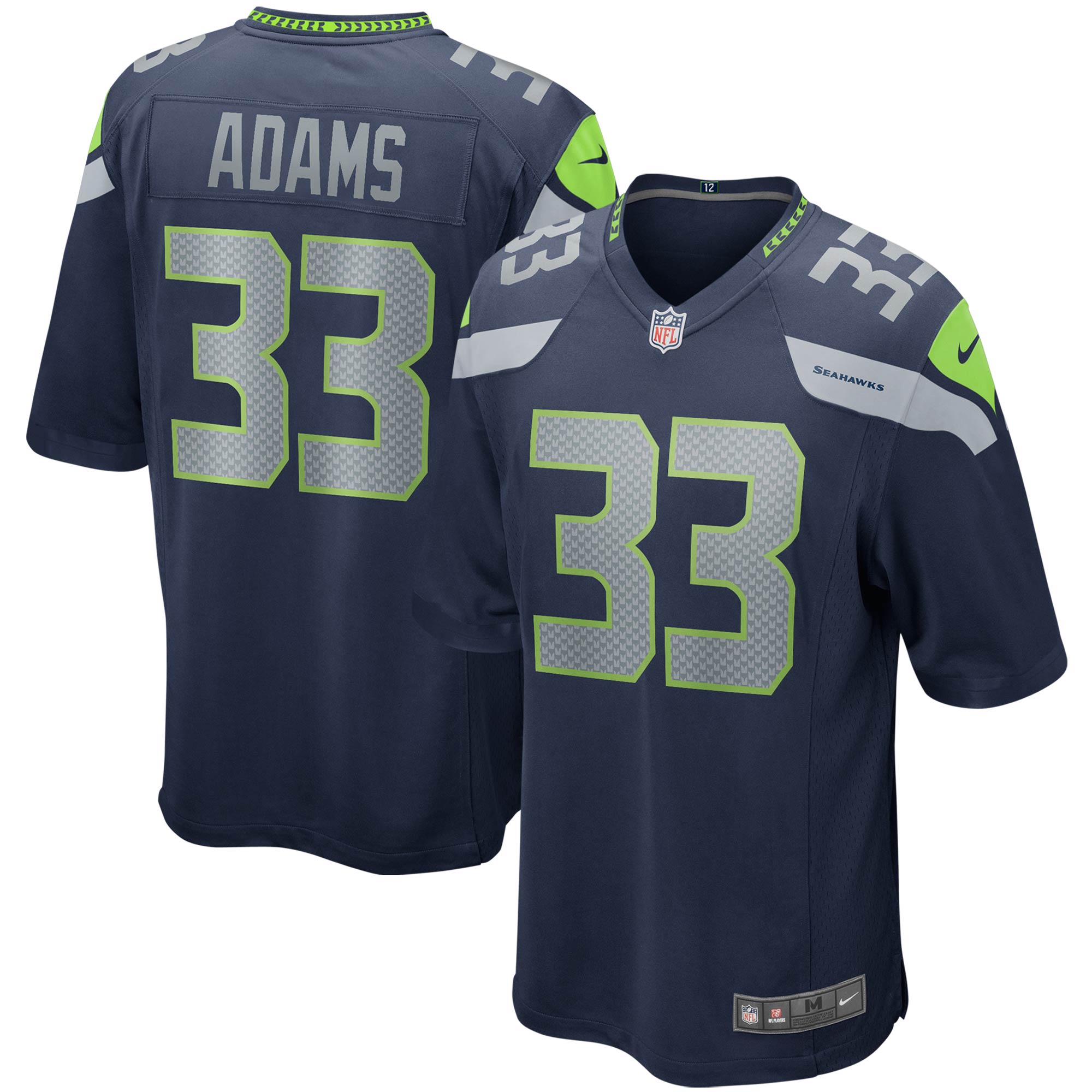 Jamal Adams Seattle Seahawks Nike Game Jersey - White/Navy - Image 5
