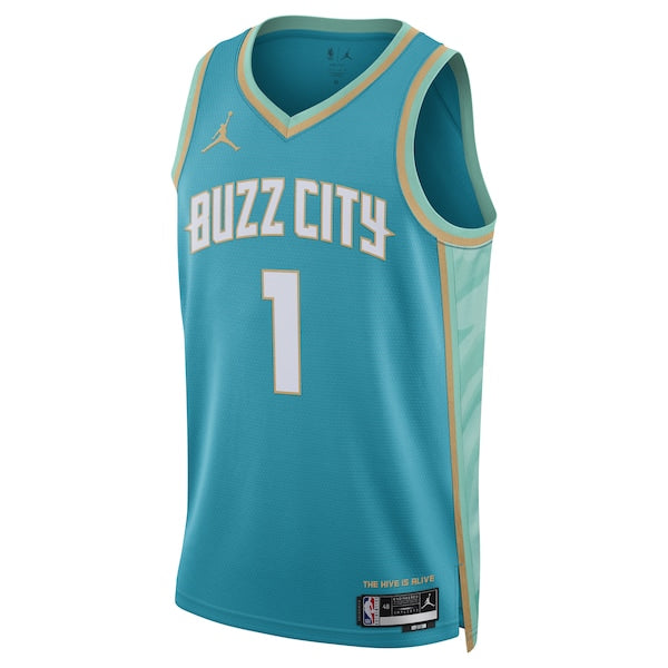 LaMelo Ball Charlotte Hornets Jordan Brand Unisex 2023/24 Swingman Jersey - Teal - City Edition - Image 2