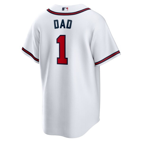 Atlanta Braves Nike #1 Dad Home Replica Jersey - White - Image 3