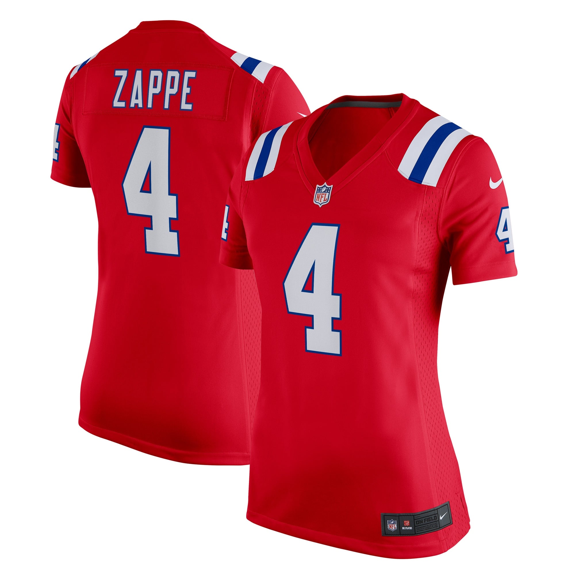 Bailey Zappe New England Patriots Nike Women's Game Player Jersey - White/Navy/Red - Image 8