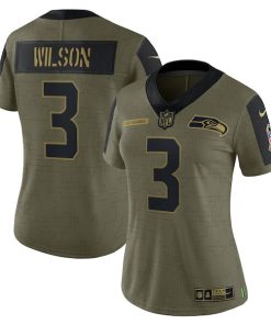 Russell Wilson Seattle Seahawks Nike Women's 2021 Salute To Service Limited Player Jersey - Olive