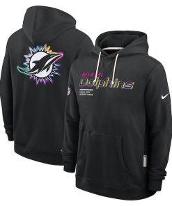 Miami Dolphins Nike 2025 NFL Crucial Catch Sideline Standard Issue Dri-FIT Hoodie - Black