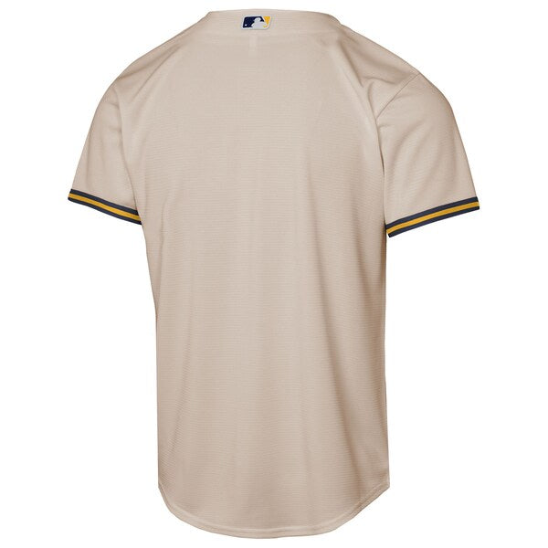 Milwaukee Brewers Nike Youth Home Replica Jersey - Cream - Image 3
